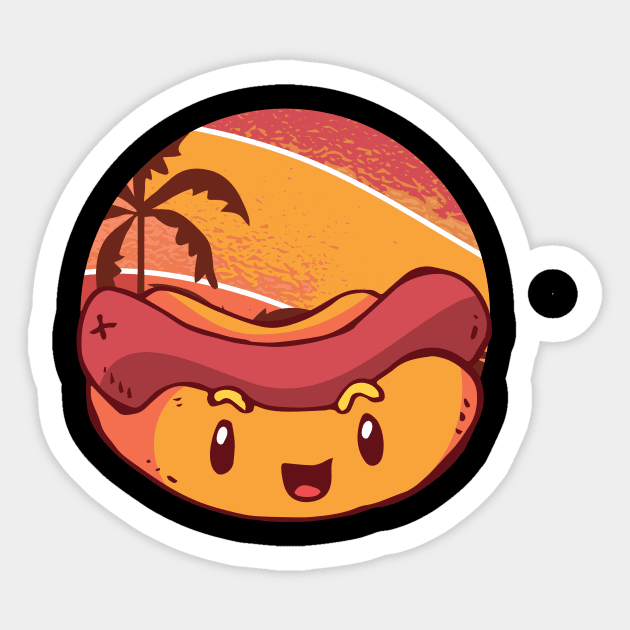 Sunset Hot Dog Sticker by thefriendlyone